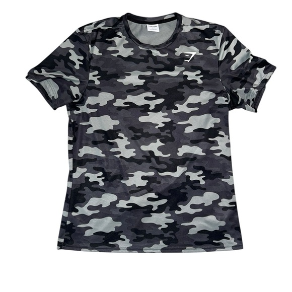 Gymshark Arrival Camouflage T-Shirt Short Sleeve Men’s Size Large Active Sporty - Picture 1 of 7
